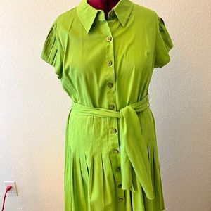 Perceptions Lime Green A Line Dress